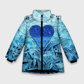 Зимняя куртка для девочек 3D с принтом Ледяное сердце в Санкт-Петербурге, ткань верха — 100% полиэстер; подклад — 100% полиэстер, утеплитель — 100% полиэстер. | длина ниже бедра, удлиненная спинка, воротник стойка и отстегивающийся капюшон. Есть боковые карманы с листочкой на кнопках, утяжки по низу изделия и внутренний карман на молнии. 

Предусмотрены светоотражающий принт на спинке, радужный светоотражающий элемент на пуллере молнии и на резинке для утяжки. | christmas | frozen | new year | snow | winter | влюбленные | дед мороз | зима | зимний | лед | любимая жена | любовь | мама | новый год | подарок | рождество | сердечки | снег | снежинки | снежная королева | узоры