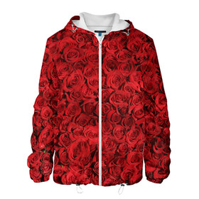 Мужская куртка 3D с принтом Roses в Санкт-Петербурге, ткань верха — 100% полиэстер, подклад — флис | прямой крой, подол и капюшон оформлены резинкой с фиксаторами, два кармана без застежек по бокам, один большой потайной карман на груди. Карман на груди застегивается на липучку | алые розы | весна | деревья | касные розы | красная роза | красный цветок | лепестки | лес | лето | листья | май | милион алых роз | на каждый день | осень | поле | роза | розы | солнце | тропики | флора