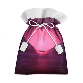 Подарочный 3D мешок с принтом Фиолетовый закат в Санкт-Петербурге, 100% полиэстер | Размер: 29*39 см | Тематика изображения на принте: кибер закат