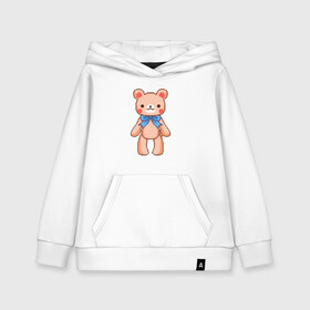 Детская толстовка хлопок с принтом Pixel Bear в Санкт-Петербурге, 100% хлопок | Круглый горловой вырез, эластичные манжеты, пояс, капюшен | bear | pixel | pixel bear | медведь | милый медведь | милый мишка | мишка | пиксельный медведь | пиксельный плюшевый мишка | плюшевый медведь | плюшевый мишка