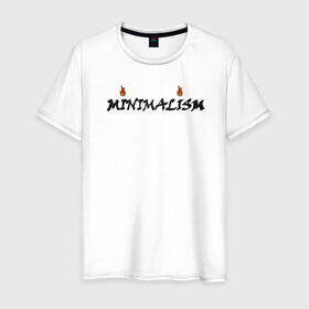 Мужская футболка хлопок с принтом Minimalism в Санкт-Петербурге, 100% хлопок | прямой крой, круглый вырез горловины, длина до линии бедер, слегка спущенное плечо. | minimal | minimalism | минимализм | надпись