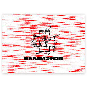 Поздравительная открытка с принтом Rammstein. в Санкт-Петербурге, 100% бумага | плотность бумаги 280 г/м2, матовая, на обратной стороне линовка и место для марки
 | music | rammstein | rock | индастриал метал | метал группа | музыка | музыкальная группа | немецкая метал группа | рамштайн | рок | хард рок