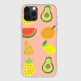 Чехол для iPhone 12 Pro Max с принтом Фруктики в Санкт-Петербурге, Силикон |  | авокадо | ананас | апельсин | арбуз | виноград | груша | лимон | фрукт