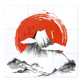 Магнитный плакат 3Х3 с принтом Гора Фудзи в Санкт-Петербурге, Полимерный материал с магнитным слоем | 9 деталей размером 9*9 см | Тематика изображения на принте: азия | аниме | гора | гора фудзи | кимоно | китай | манга | сакура | суши | фудзияма | цунами | япония