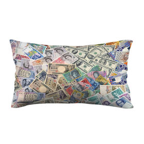 Подушка 3D антистресс с принтом Деньги в Санкт-Петербурге, наволочка — 100% полиэстер, наполнитель — вспененный полистирол | состоит из подушки и наволочки на молнии | арт | банкноты | валюта | деньги | доллары | зеленый | иена | красный | серый | синий | фунт стерлингов | юани
