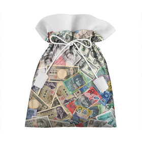Подарочный 3D мешок с принтом Деньги в Санкт-Петербурге, 100% полиэстер | Размер: 29*39 см | Тематика изображения на принте: арт | банкноты | валюта | деньги | доллары | зеленый | иена | красный | серый | синий | фунт стерлингов | юани
