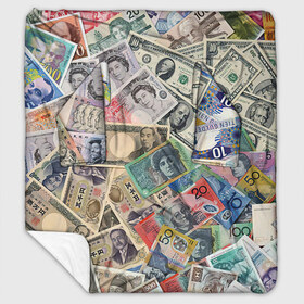 Плед с рукавами с принтом Деньги в Санкт-Петербурге, 100% полиэстер | Закругленные углы, все края обработаны. Ткань не мнется и не растягивается. Размер 170*145 | арт | банкноты | валюта | деньги | доллары | зеленый | иена | красный | серый | синий | фунт стерлингов | юани