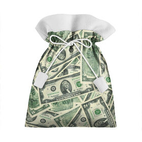 Подарочный 3D мешок с принтом Доллар в Санкт-Петербурге, 100% полиэстер | Размер: 29*39 см | Тематика изображения на принте: 100 долларов | арт | банкноты | валюта | деньги | доллар | зеленый | рисунок | сто | сто долларов