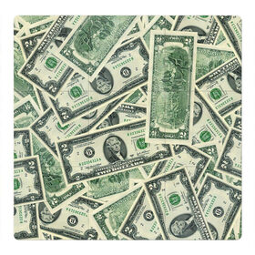 Магнитный плакат 3Х3 с принтом Доллар в Санкт-Петербурге, Полимерный материал с магнитным слоем | 9 деталей размером 9*9 см | Тематика изображения на принте: 100 долларов | арт | банкноты | валюта | деньги | доллар | зеленый | рисунок | сто | сто долларов