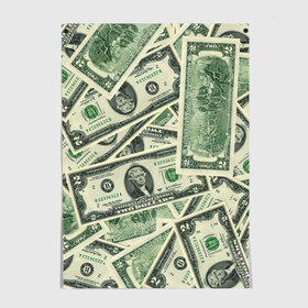 Постер с принтом Доллар в Санкт-Петербурге, 100% бумага
 | бумага, плотность 150 мг. Матовая, но за счет высокого коэффициента гладкости имеет небольшой блеск и дает на свету блики, но в отличии от глянцевой бумаги не покрыта лаком | 100 долларов | арт | банкноты | валюта | деньги | доллар | зеленый | рисунок | сто | сто долларов
