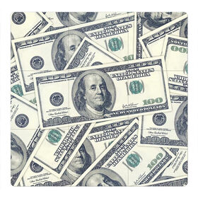 Магнитный плакат 3Х3 с принтом Доллары в Санкт-Петербурге, Полимерный материал с магнитным слоем | 9 деталей размером 9*9 см | Тематика изображения на принте: 100 долларов | арт | банкноты | валюта | деньги | доллары | зеленый | зелень | сто | сто долларов