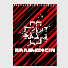 Скетчбук с принтом Rammstein. в Санкт-Петербурге, 100% бумага
 | 48 листов, плотность листов — 100 г/м2, плотность картонной обложки — 250 г/м2. Листы скреплены сверху удобной пружинной спиралью | music | rammstein | rock | индастриал метал | метал группа | музыка | музыкальная группа | немецкая метал группа | рамштайн | рок | хард рок