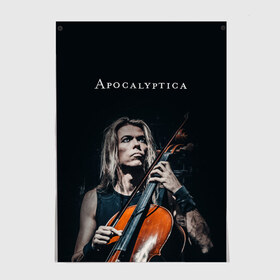 Постер с принтом Apocalyptica в Санкт-Петербурге, 100% бумага
 | бумага, плотность 150 мг. Матовая, но за счет высокого коэффициента гладкости имеет небольшой блеск и дает на свету блики, но в отличии от глянцевой бумаги не покрыта лаком | apocalyptica | eicca toppinen | finland | helsenki | metall | metallica | rock | апоклиптика | виолончель | рок | симфонический рок | финляндия | эйкка топпинен