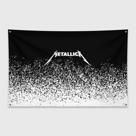 Флаг-баннер с принтом Metallica в Санкт-Петербурге, 100% полиэстер | размер 67 х 109 см, плотность ткани — 95 г/м2; по краям флага есть четыре люверса для крепления | metallica | music | rock | американская рок группа | метал группа | металлика | музыка | рок | рок группа | трэш метал | хеви метал