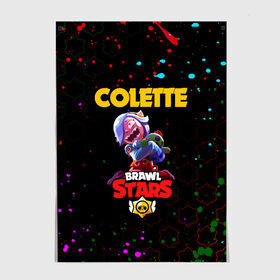 Постер с принтом BRAWL STARS COLETTE. в Санкт-Петербурге, 100% бумага
 | бумага, плотность 150 мг. Матовая, но за счет высокого коэффициента гладкости имеет небольшой блеск и дает на свету блики, но в отличии от глянцевой бумаги не покрыта лаком | 8 bit | brawl stars | colette | crow | gale | leon | max | mecha | mecha crow | mr.p | sally leon | shark | tara | virus 8 bit | werewolf leon | акула | берли | бравл старс | ворон | коллет | макс | оборотень