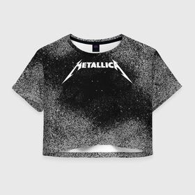Женская футболка Crop-top 3D с принтом Metallica. в Санкт-Петербурге, 100% полиэстер | круглая горловина, длина футболки до линии талии, рукава с отворотами | metallica | music | rock | американская рок группа | метал группа | металлика | музыка | рок | рок группа | трэш метал | хеви метал