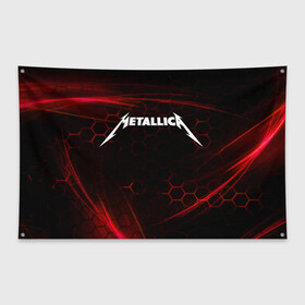 Флаг-баннер с принтом Metallica в Санкт-Петербурге, 100% полиэстер | размер 67 х 109 см, плотность ткани — 95 г/м2; по краям флага есть четыре люверса для крепления | metallica | music | rock | американская рок группа | метал группа | металлика | музыка | рок | рок группа | трэш метал | хеви метал