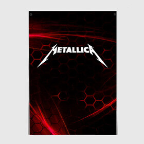 Постер с принтом Metallica. в Санкт-Петербурге, 100% бумага
 | бумага, плотность 150 мг. Матовая, но за счет высокого коэффициента гладкости имеет небольшой блеск и дает на свету блики, но в отличии от глянцевой бумаги не покрыта лаком | metallica | music | rock | американская рок группа | метал группа | металлика | музыка | рок | рок группа | трэш метал | хеви метал