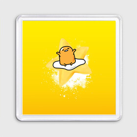 Магнит 55*55 с принтом Gudetama в Санкт-Петербурге, Пластик | Размер: 65*65 мм; Размер печати: 55*55 мм | Тематика изображения на принте: gudetama | анимешное яйцо | гудетама | желток | стекающее яйцо | яичница