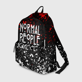 Рюкзак 3D с принтом Normal People Scare Me. в Санкт-Петербурге, 100% полиэстер | лямки с регулируемой длиной, сверху петелька, чтобы рюкзак можно было повесить на вешалку. Основное отделение закрывается на молнию, как и внешний карман. Внутри два дополнительных кармана, один из которых закрывается на молнию. По бокам два дополнительных кармашка | american horror story | games | normal people scare me | аутизм | документальный фильм об аутизме | игры | кино | люди | нормал пипл скар ми | очень странные дела | фильмы