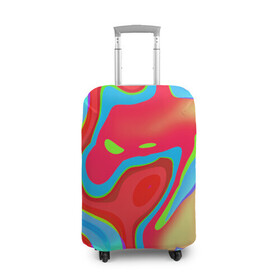 Чехол для чемодана 3D с принтом Цветное безумие  в Санкт-Петербурге, 86% полиэфир, 14% спандекс | двустороннее нанесение принта, прорези для ручек и колес | абстракция | камуфляж | кляксы | краски | линии | неон | неоновая абстракция | неоновый принт | неоновый рисунок | пятна | разводы | разноцветное