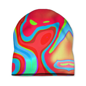 Шапка 3D с принтом Цветное безумие в Санкт-Петербурге, 100% полиэстер | универсальный размер, печать по всей поверхности изделия | абстракция | камуфляж | кляксы | краски | линии | неон | неоновая абстракция | неоновый принт | неоновый рисунок | пятна | разводы | разноцветное