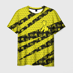 Мужская футболка 3D с принтом GTA Online: Yellow Dog в Санкт-Петербурге, 100% полиэфир | прямой крой, круглый вырез горловины, длина до линии бедер | auto | game | grand | gta | gta5 | los santos | rockstar | theft | гта | гта5 | игра | лос сантос | майкл | онлайн | рокстар | тревор | франклин