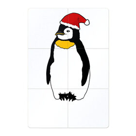 Магнитный плакат 2Х3 с принтом Новогодний Пингвин в Санкт-Петербурге, Полимерный материал с магнитным слоем | 6 деталей размером 9*9 см | bird | christmas | ice | new year | winter | арктика | дед мороз | дикий | животные | звери | зима | зимний | колпак | крылья | милый | мультяшный | новый год | пингвины | подарок | праздник | птенец | птица | птичка