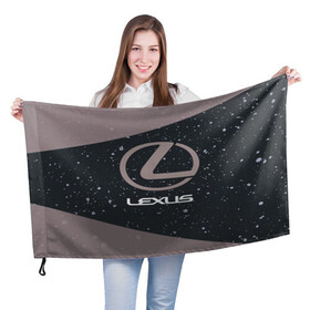 Флаг 3D с принтом LEXUS / ЛЕКСУС в Санкт-Петербурге, 100% полиэстер | плотность ткани — 95 г/м2, размер — 67 х 109 см. Принт наносится с одной стороны | auto | lexus | logo | moto | symbol | авто | автомобиль | гонки | лексус | лого | логотип | логотипы | марка | машина | мото | символ | символы