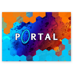 Поздравительная открытка с принтом PORTAL / ПОРТАЛ в Санкт-Петербурге, 100% бумага | плотность бумаги 280 г/м2, матовая, на обратной стороне линовка и место для марки
 | game | games | half | half life | halflife | life | logo | portal | portal 2 | portal2 | valve | игра | игры | лайф | лого | логотип | логотипы | портал | портал 2 | портал2 | символ | символы | халф | халф лайф | халфлайф