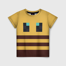 Детская футболка 3D с принтом Minecraft Bee в Санкт-Петербурге, 100% гипоаллергенный полиэфир | прямой крой, круглый вырез горловины, длина до линии бедер, чуть спущенное плечо, ткань немного тянется | Тематика изображения на принте: bee | minecraft | майнкрафт | пчела | пчёлка | пчелобав