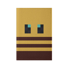 Обложка для паспорта матовая кожа с принтом Minecraft Bee в Санкт-Петербурге, натуральная матовая кожа | размер 19,3 х 13,7 см; прозрачные пластиковые крепления | bee | minecraft | майнкрафт | пчела | пчёлка | пчелобав