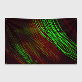 Флаг-баннер с принтом Qleen в Санкт-Петербурге, 100% полиэстер | размер 67 х 109 см, плотность ткани — 95 г/м2; по краям флага есть четыре люверса для крепления | abstraction | blur | green | light | lines | абстракция | зелёный | линии | размытость | свет
