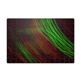 Пазл магнитный 126 элементов с принтом Qleen в Санкт-Петербурге, полимерный материал с магнитным слоем | 126 деталей, размер изделия —  180*270 мм | abstraction | blur | green | light | lines | абстракция | зелёный | линии | размытость | свет