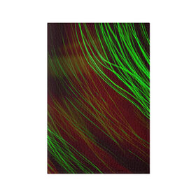 Обложка для паспорта матовая кожа с принтом Qleen в Санкт-Петербурге, натуральная матовая кожа | размер 19,3 х 13,7 см; прозрачные пластиковые крепления | abstraction | blur | green | light | lines | абстракция | зелёный | линии | размытость | свет