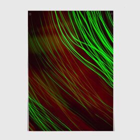 Постер с принтом Qleen в Санкт-Петербурге, 100% бумага
 | бумага, плотность 150 мг. Матовая, но за счет высокого коэффициента гладкости имеет небольшой блеск и дает на свету блики, но в отличии от глянцевой бумаги не покрыта лаком | abstraction | blur | green | light | lines | абстракция | зелёный | линии | размытость | свет