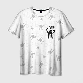 Мужская футболка 3D с принтом ЪУЪ СЪУКА в Санкт-Петербурге, 100% полиэфир | прямой крой, круглый вырез горловины, длина до линии бедер | cat | mem | memes | злой | интернет | кот | мем | мем кот | приколы | съука | ъуъ | ъуъ съука
