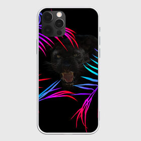 Чехол для iPhone 12 Pro Max с принтом Пантера в Санкт-Петербурге, Силикон |  | black | cat | gradient | jungle | leaves | panther | градиент | джунгли | женское | кошка | листья | мужское | пантера | чёрный