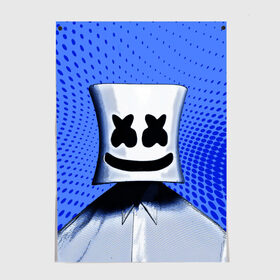 Постер с принтом MARSHMELLO в Санкт-Петербурге, 100% бумага
 | бумага, плотность 150 мг. Матовая, но за счет высокого коэффициента гладкости имеет небольшой блеск и дает на свету блики, но в отличии от глянцевой бумаги не покрыта лаком | fortnite | marshmallo | marshmallow | marshmello | marshmellow | маршмелло | маршмеллоу | розы | фортнайт