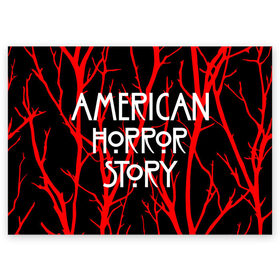 Поздравительная открытка с принтом American Horror Story. в Санкт-Петербурге, 100% бумага | плотность бумаги 280 г/м2, матовая, на обратной стороне линовка и место для марки
 | american horror story | netflix | американ хоррор стори | американская история ужасов | драма | загадочные события | кино | мини сериал | нетфликс | очень странные дела | сериалы | триллер | ужасы | фантастика