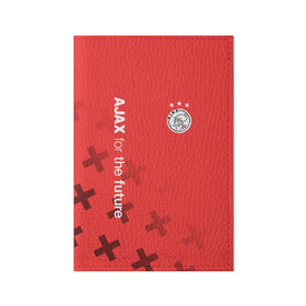 Обложка для паспорта матовая кожа с принтом Ajax Amsterdam в Санкт-Петербурге, натуральная матовая кожа | размер 19,3 х 13,7 см; прозрачные пластиковые крепления | Тематика изображения на принте: ajax | fc ajax | аякс | фк аякс | футбол