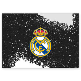 Поздравительная открытка с принтом REAL MADRID / РЕАЛ МАДРИД в Санкт-Петербурге, 100% бумага | плотность бумаги 280 г/м2, матовая, на обратной стороне линовка и место для марки
 | football | logo | madrid | real | realmadrid | sport | клуб | лого | логотип | логотипы | мадрид | реал | реалмадрид | символ | символы | спорт | форма | футбол | футбольная