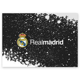 Поздравительная открытка с принтом REAL MADRID / РЕАЛ МАДРИД в Санкт-Петербурге, 100% бумага | плотность бумаги 280 г/м2, матовая, на обратной стороне линовка и место для марки
 | football | logo | madrid | real | realmadrid | sport | клуб | лого | логотип | логотипы | мадрид | реал | реалмадрид | символ | символы | спорт | форма | футбол | футбольная