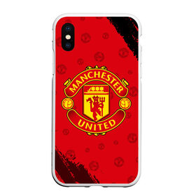 Чехол для iPhone XS Max матовый с принтом MANCHESTER UNITED в Санкт-Петербурге, Силикон | Область печати: задняя сторона чехла, без боковых панелей | Тематика изображения на принте: club | footbal | logo | manchester | united | знак | клуб | лого | логотип | логотипы | манчестер | символ | символы | форма | футбол | футбольная | футбольный | юнайтед