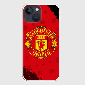 Чехол для iPhone 13 mini с принтом MANCHESTER UNITED в Санкт-Петербурге,  |  | club | footbal | logo | manchester | united | знак | клуб | лого | логотип | логотипы | манчестер | символ | символы | форма | футбол | футбольная | футбольный | юнайтед
