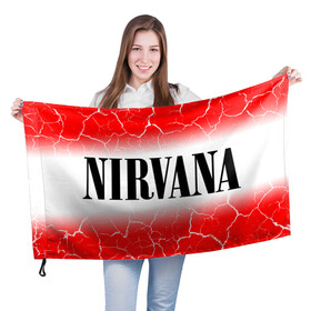 Флаг 3D с принтом NIRVANA / НИРВАНА в Санкт-Петербурге, 100% полиэстер | плотность ткани — 95 г/м2, размер — 67 х 109 см. Принт наносится с одной стороны | band | cobain | face | kurt | logo | music | nirvana | rock | rocknroll | группа | кобейн | курт | лого | логотип | музыка | музыкальная | нирвана | рожица | рок | рокнролл | символ