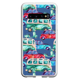 Чехол для Samsung Galaxy S10 с принтом машины акварельные в Санкт-Петербурге, Силикон | Область печати: задняя сторона чехла, без боковых панелей | акварель | иллюстрация | машинки | машины | ретро