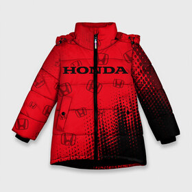 Зимняя куртка для девочек 3D с принтом HONDA ХОНДА в Санкт-Петербурге, ткань верха — 100% полиэстер; подклад — 100% полиэстер, утеплитель — 100% полиэстер. | длина ниже бедра, удлиненная спинка, воротник стойка и отстегивающийся капюшон. Есть боковые карманы с листочкой на кнопках, утяжки по низу изделия и внутренний карман на молнии. 

Предусмотрены светоотражающий принт на спинке, радужный светоотражающий элемент на пуллере молнии и на резинке для утяжки. | accord | auto | civic | crv | honda | jylf | logo | moto | motors | racing | sport | авто | автомобиль | аккорд | гонки | гоночный | лого | логотип | логотипы | марка | мото | моторс | мотоцикл | рщтвф | серия | символ | символы | спорт