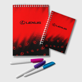 Блокнот с принтом LEXUS ЛЕКСУС в Санкт-Петербурге, 100% бумага | 48 листов, плотность листов — 60 г/м2, плотность картонной обложки — 250 г/м2. Листы скреплены удобной пружинной спиралью. Цвет линий — светло-серый
 | Тематика изображения на принте: auto | lexus | logo | moto | symbol | авто | автомобиль | гонки | лексус | лого | логотип | логотипы | марка | машина | мото | символ | символы