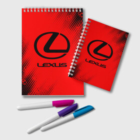 Блокнот с принтом LEXUS ЛЕКСУС в Санкт-Петербурге, 100% бумага | 48 листов, плотность листов — 60 г/м2, плотность картонной обложки — 250 г/м2. Листы скреплены удобной пружинной спиралью. Цвет линий — светло-серый
 | Тематика изображения на принте: auto | lexus | logo | moto | symbol | авто | автомобиль | гонки | лексус | лого | логотип | логотипы | марка | машина | мото | символ | символы